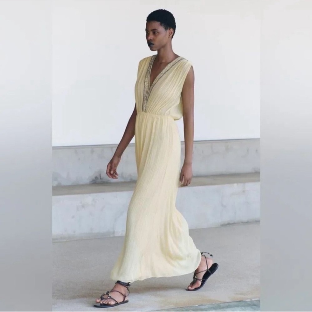 ZARA EMBROIDERED BEADED DRESS ZW COLLECTION NWT - Picture 3 of 14